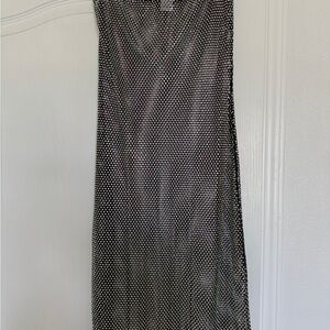 Meski Charity Diamante Mesh Mini Dress - Black Size L